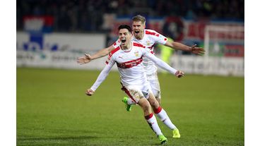 Erst kurz zuvor eingewechselt nimmt Josip Brekalo am 17. Februar 2017 aus großer Distanz genau Maß und trifft in den Winkel zum Auswärtssieg in Heidenheim. Endstand: 1. FC Heidenheim – VfB Stuttgart 1:2.