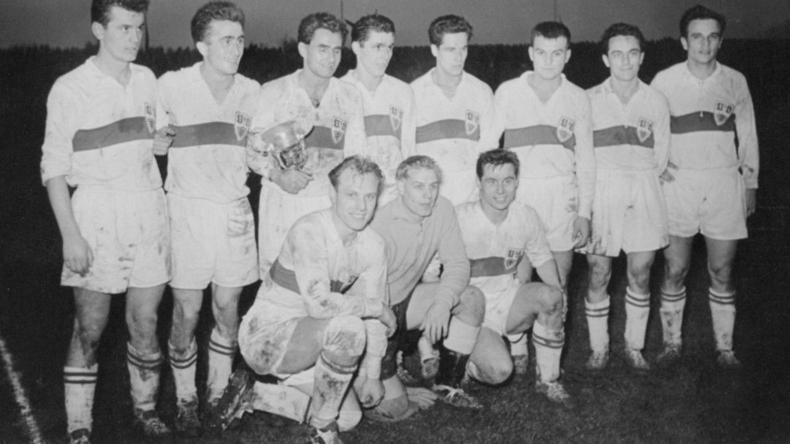 VFB Stuttgart Mannschaftskarte DFB Pokalsieger 1958 