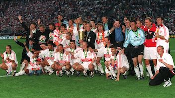Im DFB-Pokalfinale 1997 kamen für den VfB Stuttgart zum Einsatz: Franz Wohlfahrt, Frank Verlaat, Marco Haber, Thomas Berthold, Matthias Hagner (71. Thomas Schneider), Zvonimir Soldo, Gerhard Poschner, Thorsten Legat, Krassimir Balakov, Giovane Elber (89. Danny Schwarz), Fredi Bobic (81. Radoslaw Gilewicz); Trainer Joachim Löw.