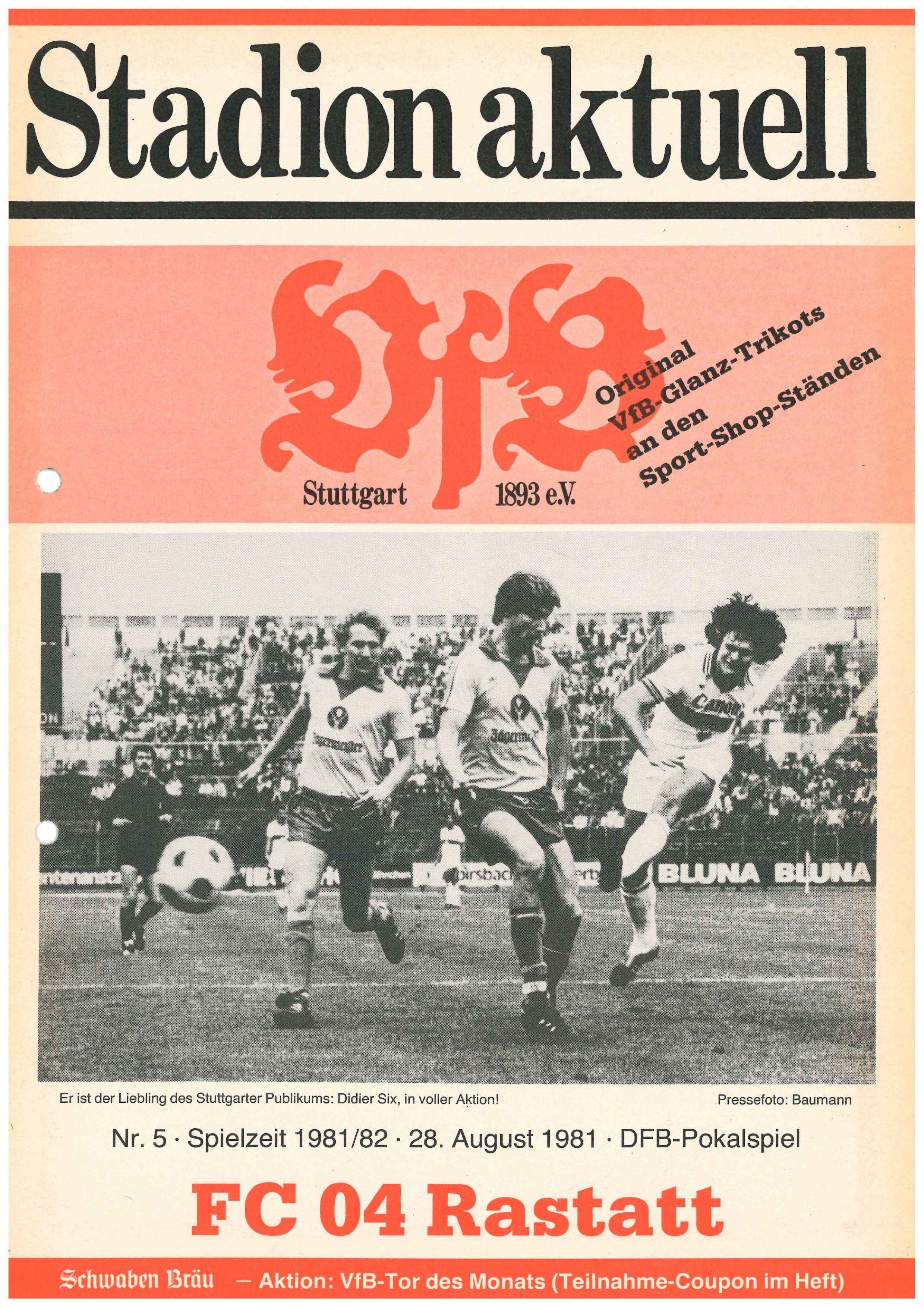28.8.1981(1. Hauptrunde): VfB Stuttgart - FC Rastatt 04 5:0 (2:0)