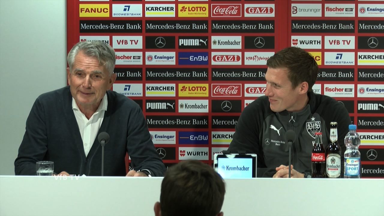 Die VfB PK vor dem Spiel gegen Köln