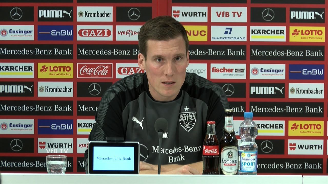 Die VfB PK vor dem Spiel in Hannover
