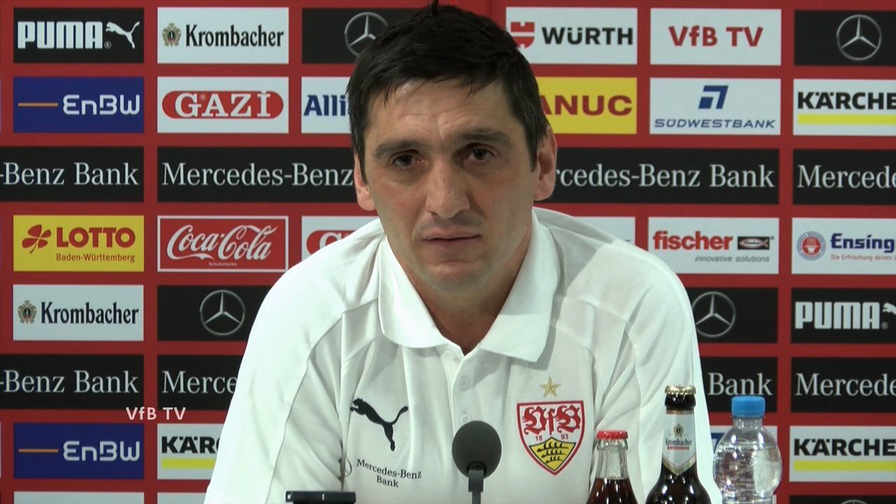 Die VfB PK vor dem Spiel in Wolfsburg