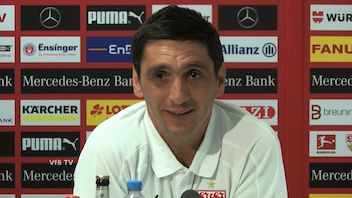 Die VfB Pressekonferenz vor dem Leverkusen-Spiel