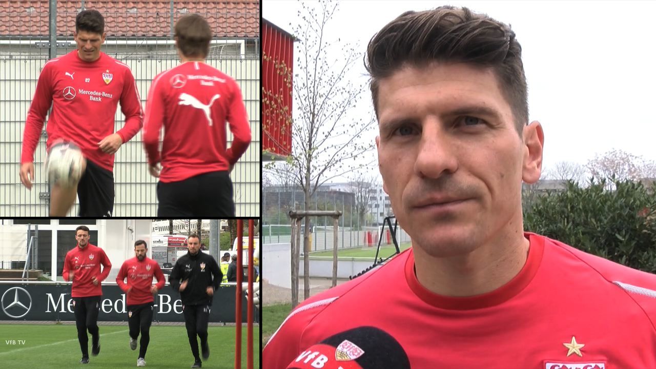 Mario Gomez vor dem Spiel gegen Bayer Leverkusen