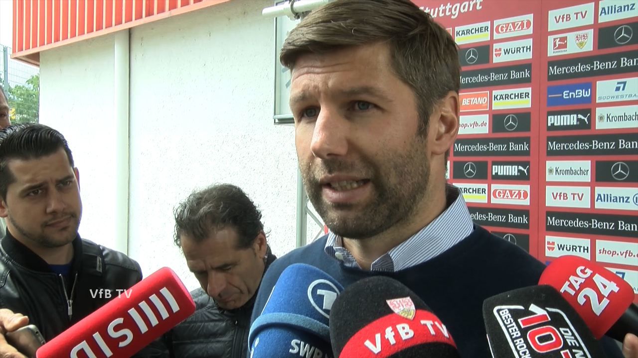 Die Presserunde mit Sportvorstand Thomas Hitzlsperger