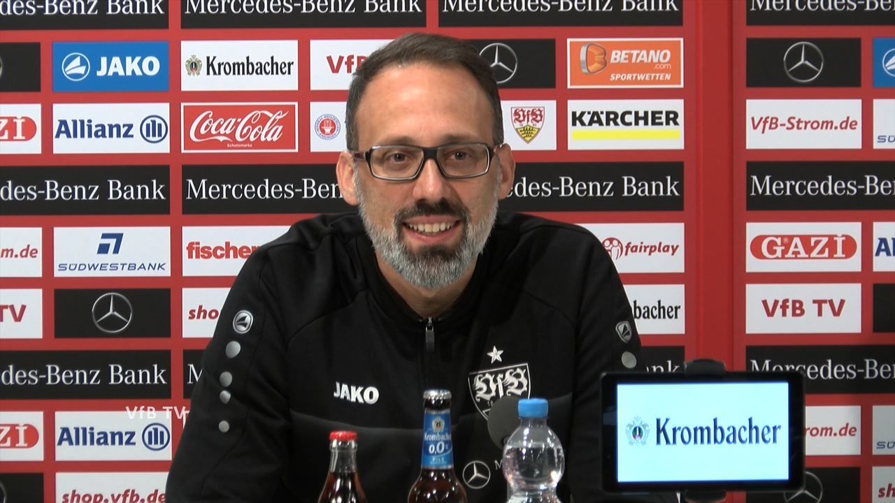 Die Pressekonferenz vor dem DFB-Pokalspiel in Leverkusen