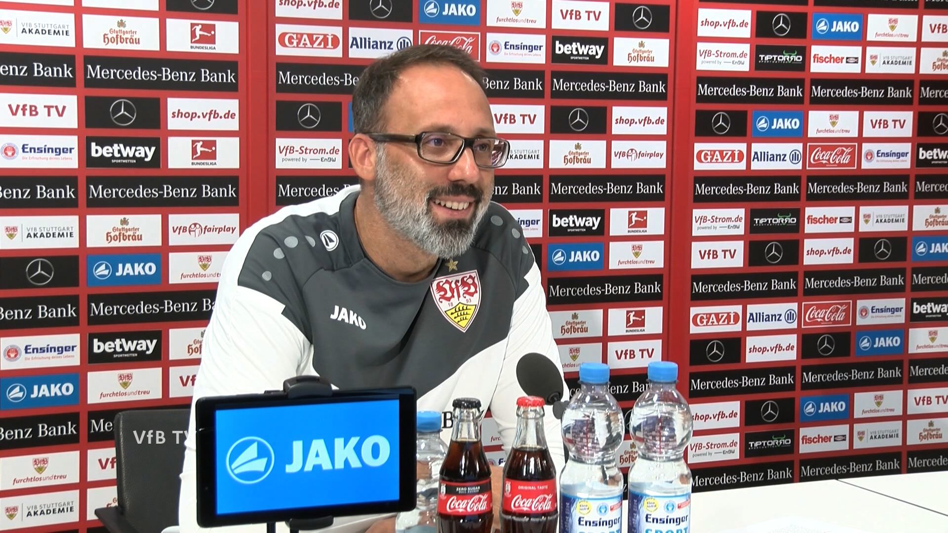 Die virtuelle Presserunde vor dem Spiel gegen Hertha BSC Berlin