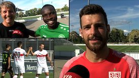 Testspieltorschütze Luca Pfeiffer und der Ex-VfBler Chadrac Akolo im Interview